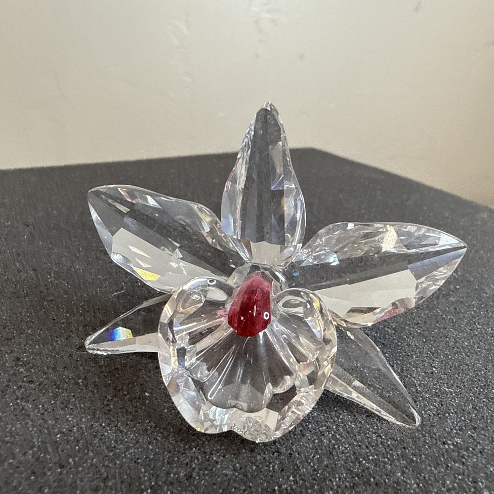 Swarovski Crystal The Orchid Pink Figurine In Original Box